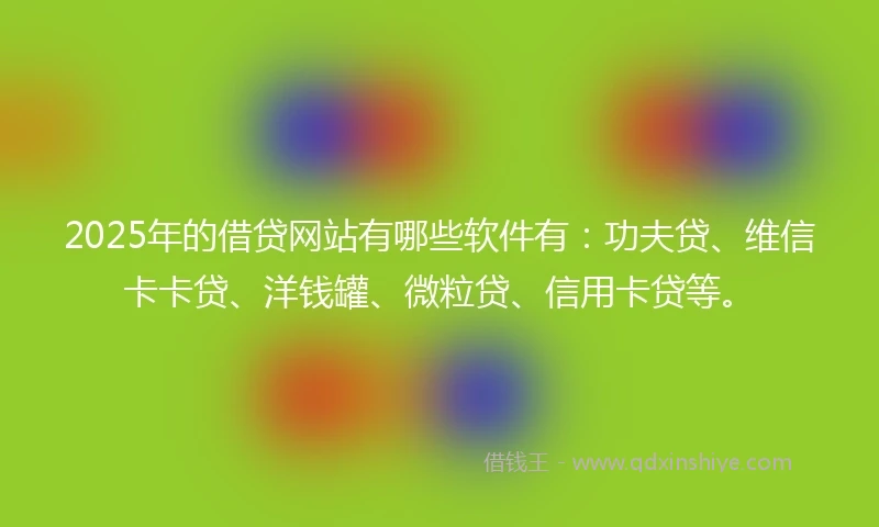 2025年的借贷网站有哪些软件有：功夫贷、维信卡卡贷、洋钱罐、微粒贷、信用卡贷等。