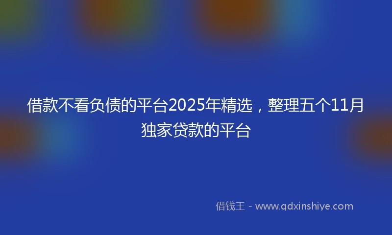 借款不看负债的平台2025年精选，整理五个11月独家贷款的平台