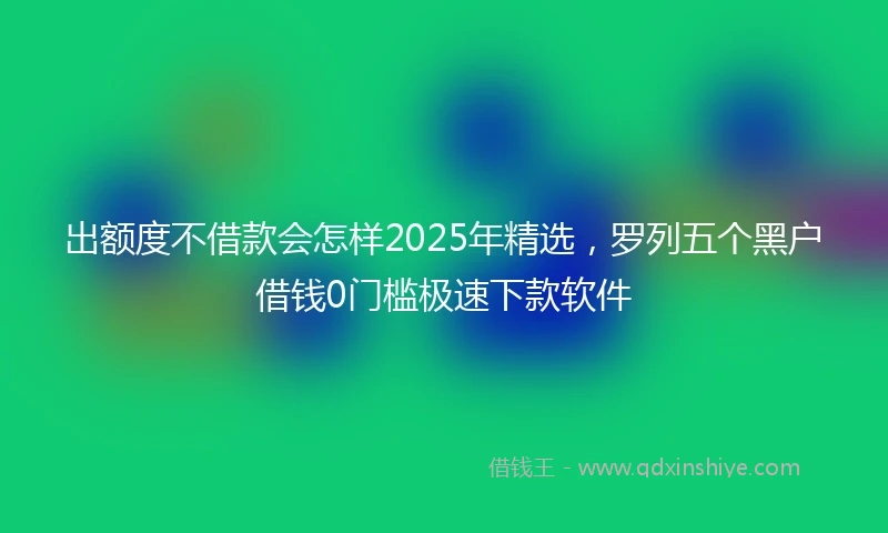 出额度不借款会怎样2025年精选，罗列五个黑户借钱0门槛极速下款软件