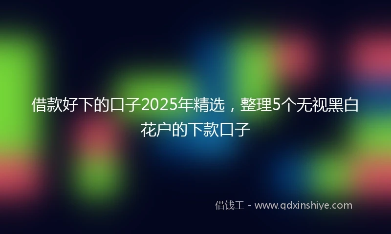 借款好下的口子2025年精选,整理5个无视黑白花户的下款口子