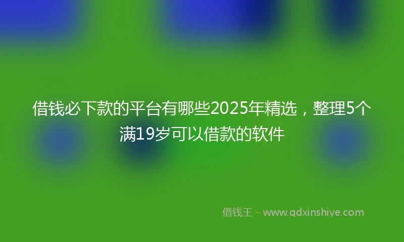 借钱必下款的平台有哪些2025年精选，整理5个满19岁可以借款的软件