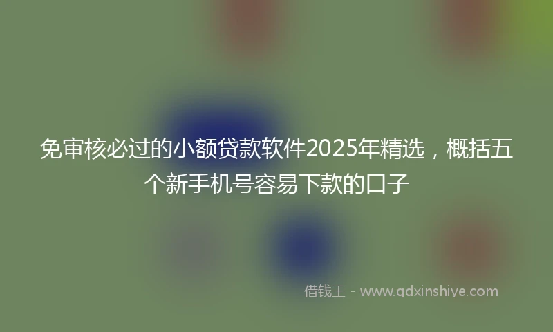 免审核必过的小额贷款软件2025年精选，概括五个新手机号容易下款的口子