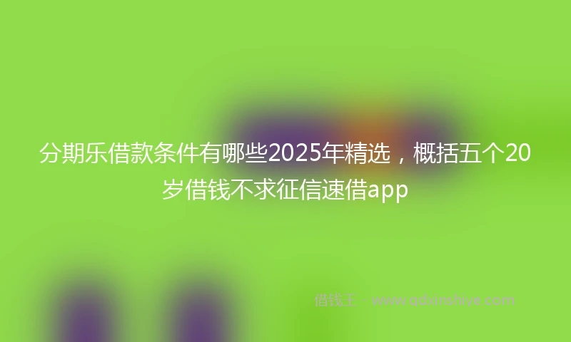 分期乐借款条件有哪些2025年精选，概括五个20岁借钱不求征信速借app
