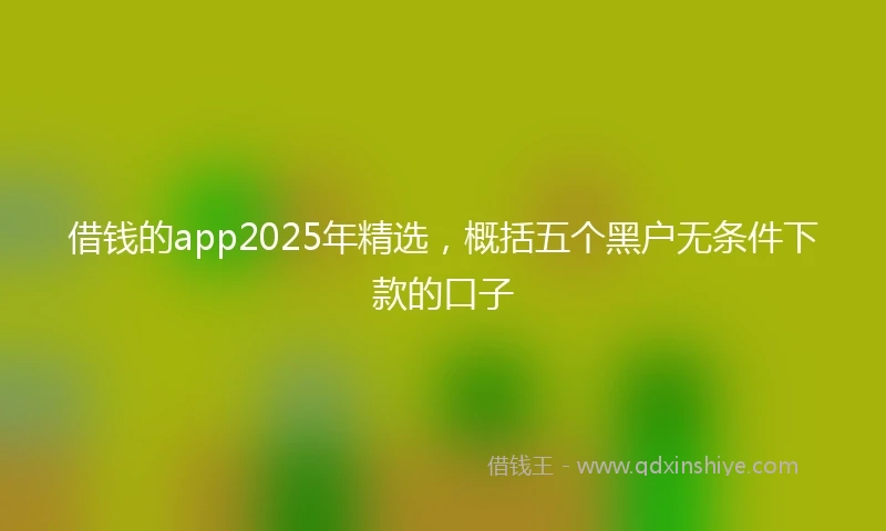 借钱的app2025年精选，概括五个黑户无条件下款的口子