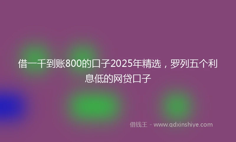 借一千到账800的口子2025年精选，罗列五个利息低的网贷口子