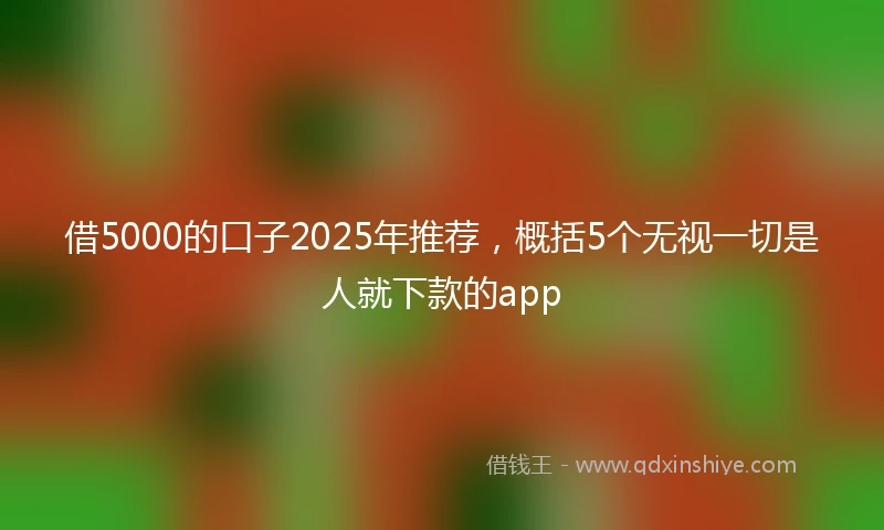 借5000的口子2025年推荐，概括5个无视一切是人就下款的app