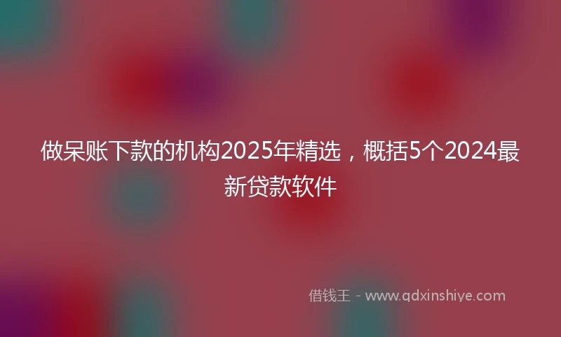 做呆账下款的机构2025年精选，概括5个2024最新贷款软件