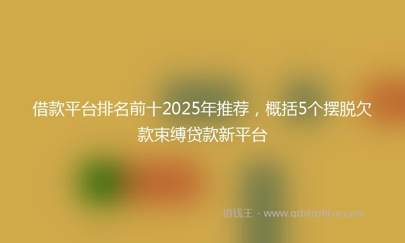 借款平台排名前十2025年推荐，概括5个摆脱欠款束缚贷款新平台