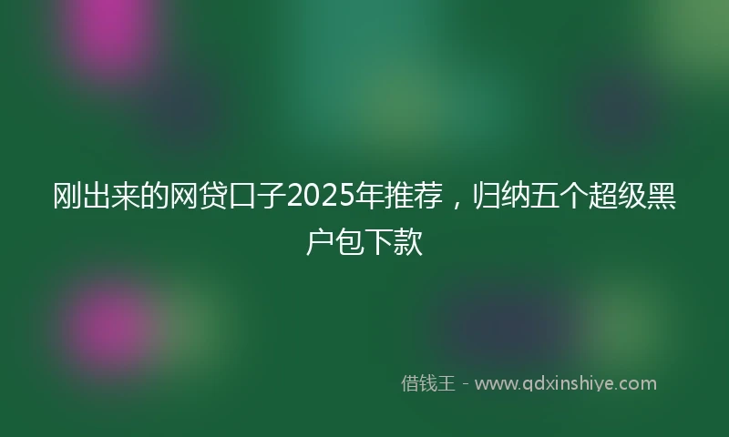刚出来的网贷口子2025年推荐，归纳五个超级黑户包下款