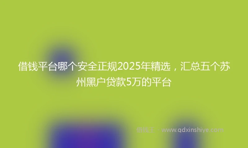 借钱平台哪个安全正规2025年精选，汇总五个苏州黑户贷款5万的平台