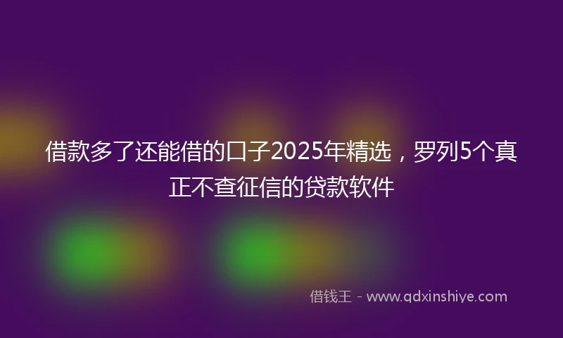 借款多了还能借的口子2025年精选，罗列5个真正不查征信的贷款软件