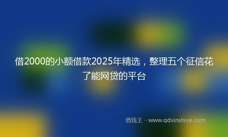 借2000的小额借款2025年精选，整理五个征信花了能网贷的平台