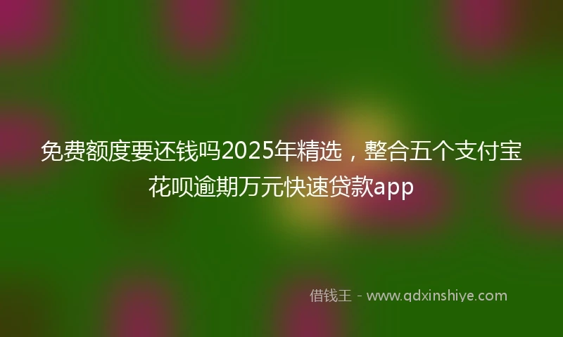免费额度要还钱吗2025年精选，整合五个支付宝花呗逾期万元快速贷款app