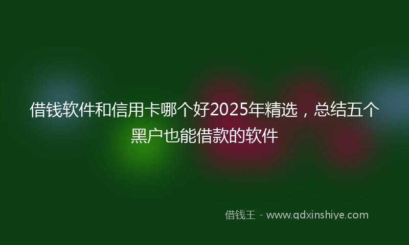 借钱软件和信用卡哪个好2025年精选，总结五个黑户也能借款的软件