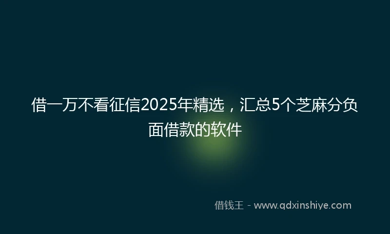 借一万不看征信2025年精选，汇总5个芝麻分负面借款的软件