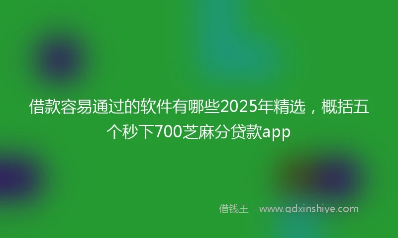 借款容易通过的软件有哪些2025年精选，概括五个秒下700芝麻分贷款app