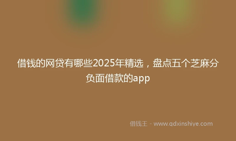 借钱的网贷有哪些2025年精选，盘点五个芝麻分负面借款的app