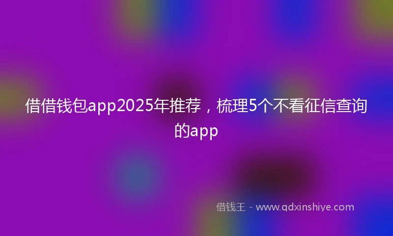 借借钱包app2025年推荐，梳理5个不看征信查询的app