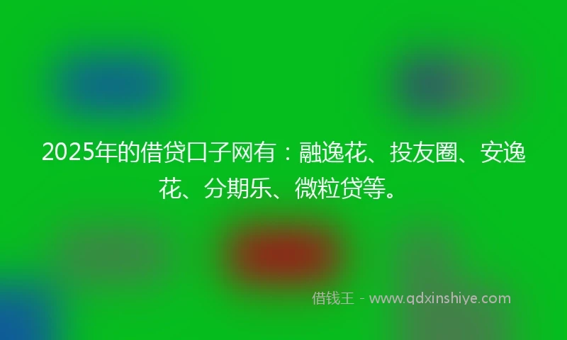 2025年的借贷口子网有：融逸花、投友圈、安逸花、分期乐、微粒贷等。