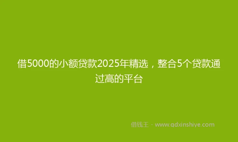 借5000的小额贷款2025年精选，整合5个贷款通过高的平台