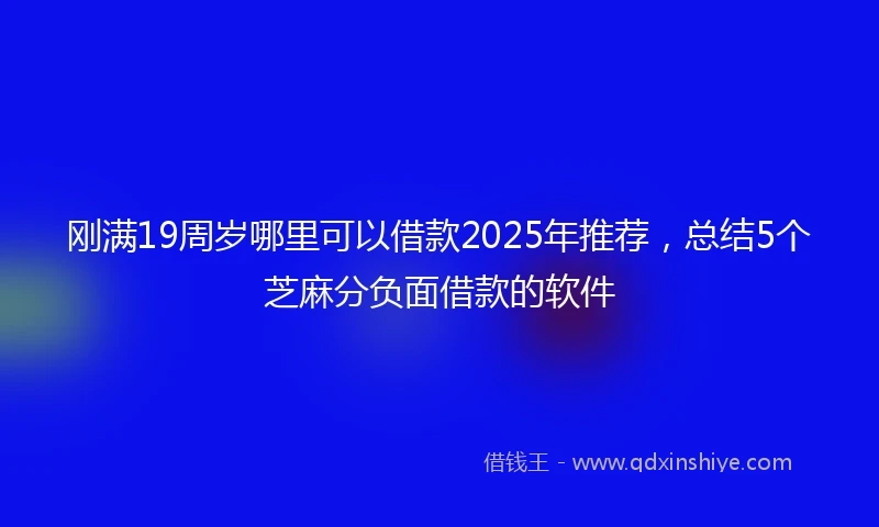刚满19周岁哪里可以借款2025年推荐，总结5个芝麻分负面借款的软件