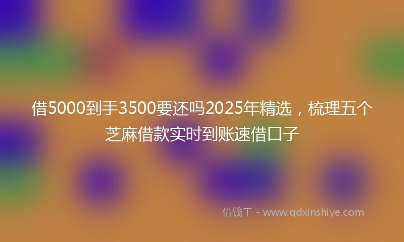 借5000到手3500要还吗2025年精选，梳理五个芝麻借款实时到账速借口子