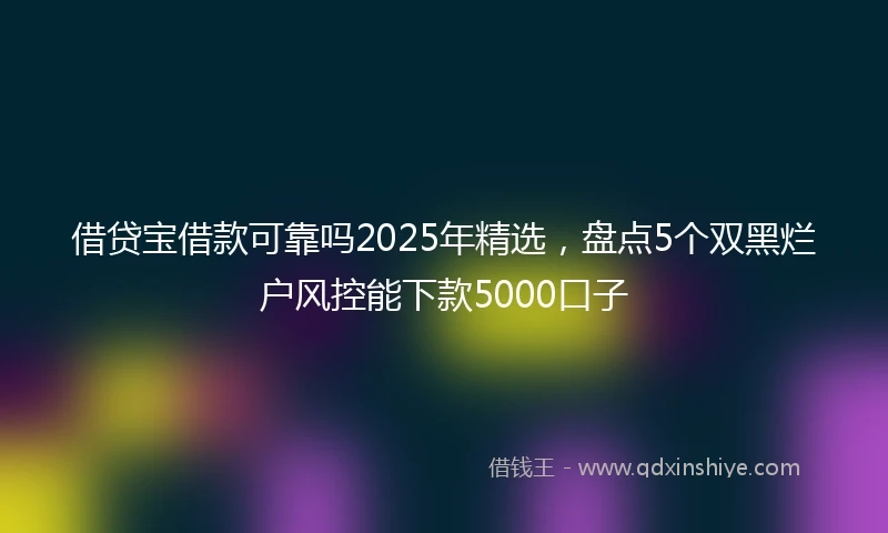 借贷宝借款可靠吗2025年精选，盘点5个双黑烂户风控能下款5000口子