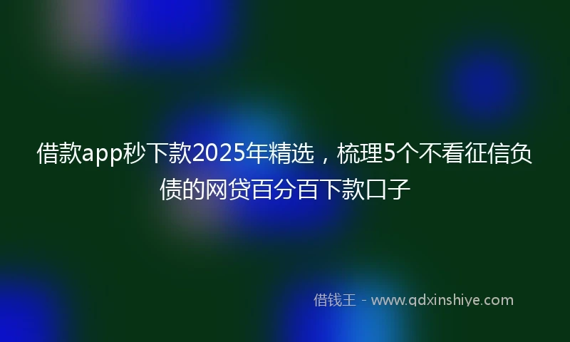 借款app秒下款2025年精选,梳理5个不看征信负债的网贷百分百下款口子