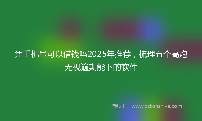 凭手机号可以借钱吗2025年推荐，梳理五个高炮无视逾期能下的软件