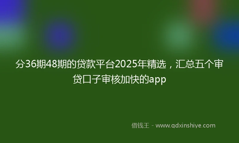 分36期48期的贷款平台2025年精选，汇总五个审贷口子审核加快的app