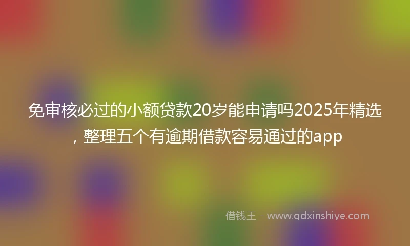 免审核必过的小额贷款20岁能申请吗2025年精选，整理五个有逾期借款容易通过的app