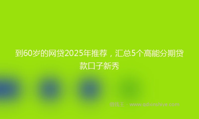 到60岁的网贷2025年推荐，汇总5个高能分期贷款口子新秀