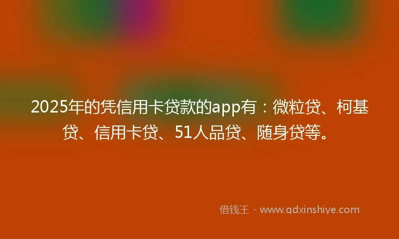 2025年的凭信用卡贷款的app有：微粒贷、柯基贷、信用卡贷、51人品贷、随身贷等。
