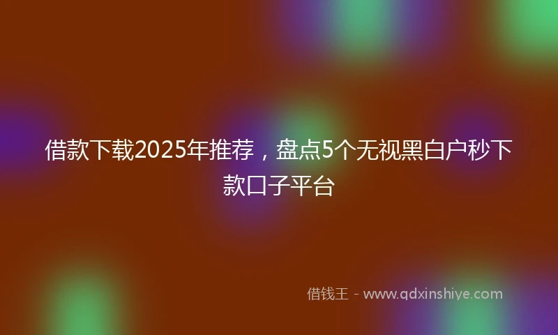 借款下载2025年推荐，盘点5个无视黑白户秒下款口子平台