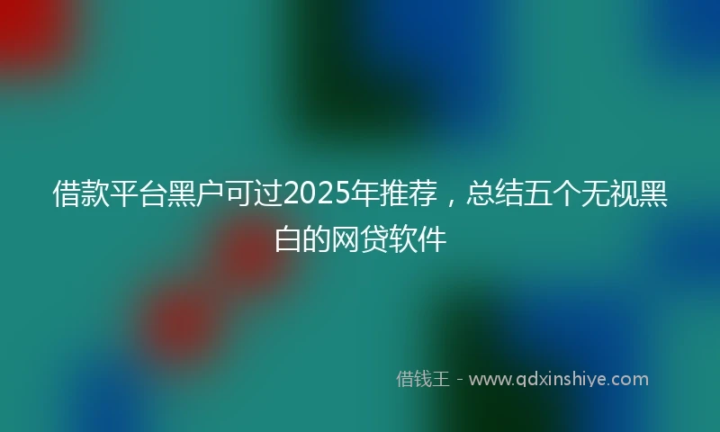 借款平台黑户可过2025年推荐，总结五个无视黑白的网贷软件