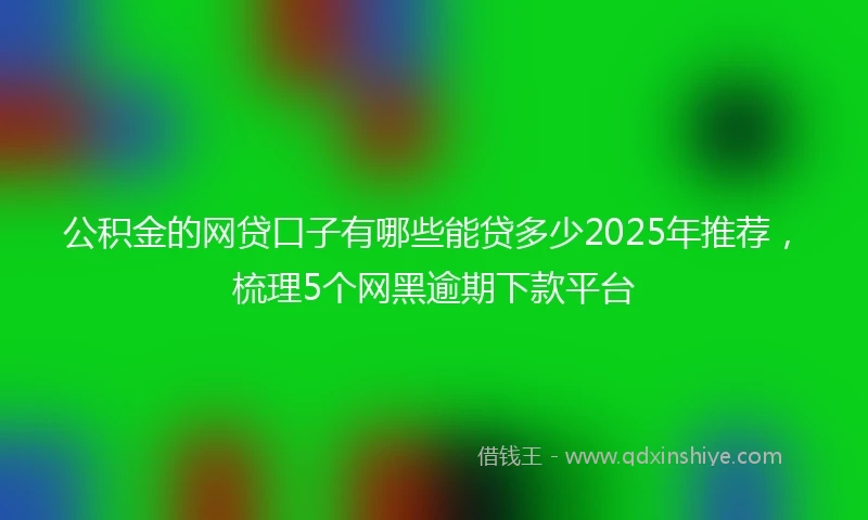 公积金的网贷口子有哪些能贷多少2025年推荐，梳理5个网黑逾期下款平台