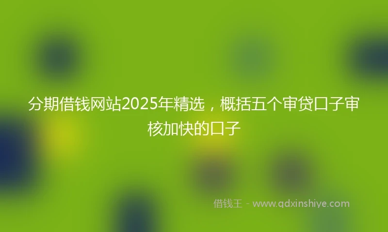 分期借钱网站2025年精选，概括五个审贷口子审核加快的口子