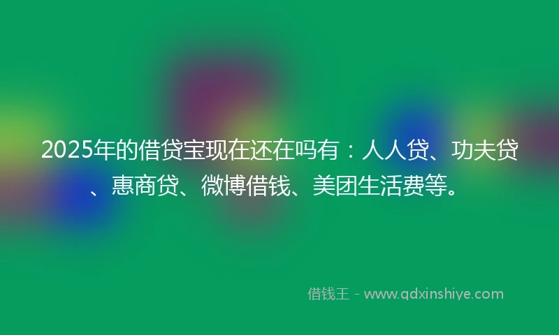 2025年的借贷宝现在还在吗有：人人贷、功夫贷、惠商贷、微博借钱、美团生活费等。