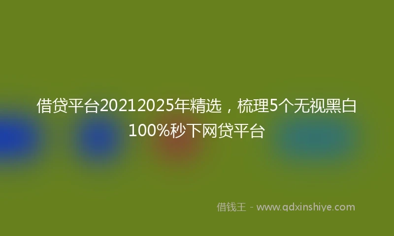 借贷平台20212025年精选，梳理5个无视黑白100%秒下网贷平台