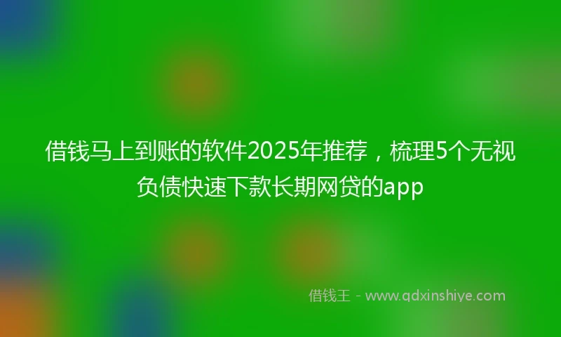 借钱马上到账的软件2025年推荐，梳理5个无视负债快速下款长期网贷的app