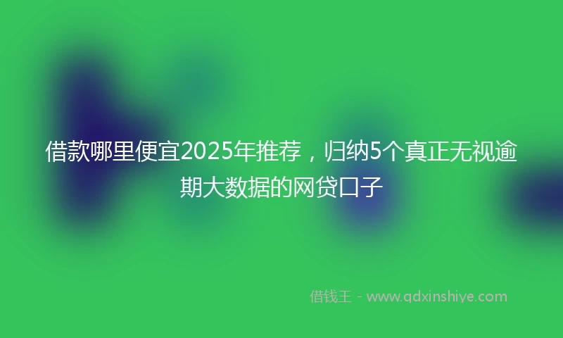 借款哪里便宜2025年推荐，归纳5个真正无视逾期大数据的网贷口子