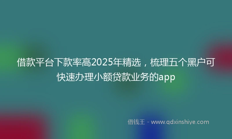 借款平台下款率高2025年精选，梳理五个黑户可快速办理小额贷款业务的app