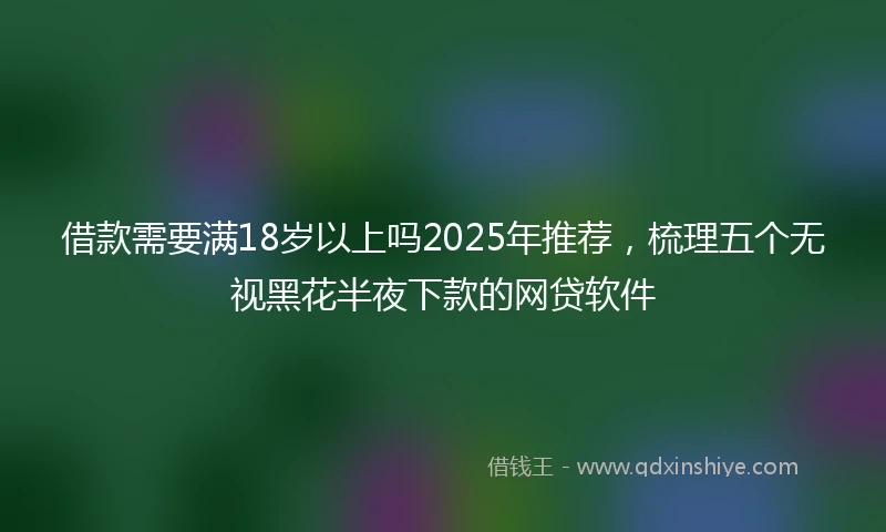借款需要满18岁以上吗2025年推荐，梳理五个无视黑花半夜下款的网贷软件
