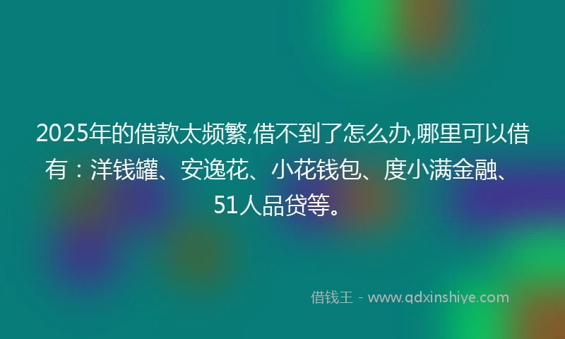 2025年的借款太频繁,借不到了怎么办,哪里可以借有：洋钱罐、安逸花、小花钱包、度小满金融、51人品贷等。