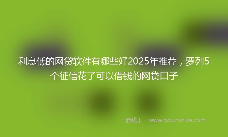 利息低的网贷软件有哪些好2025年推荐，罗列5个征信花了可以借钱的网贷口子