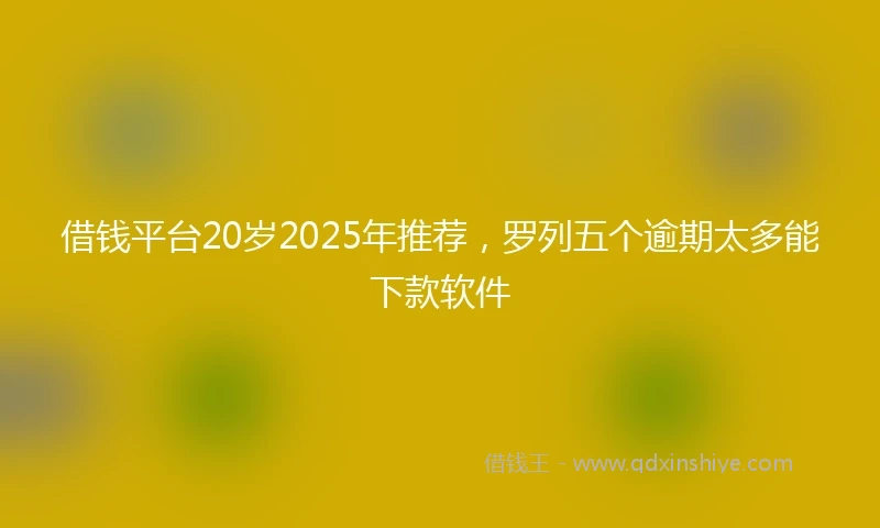 借钱平台20岁2025年推荐，罗列五个逾期太多能下款软件