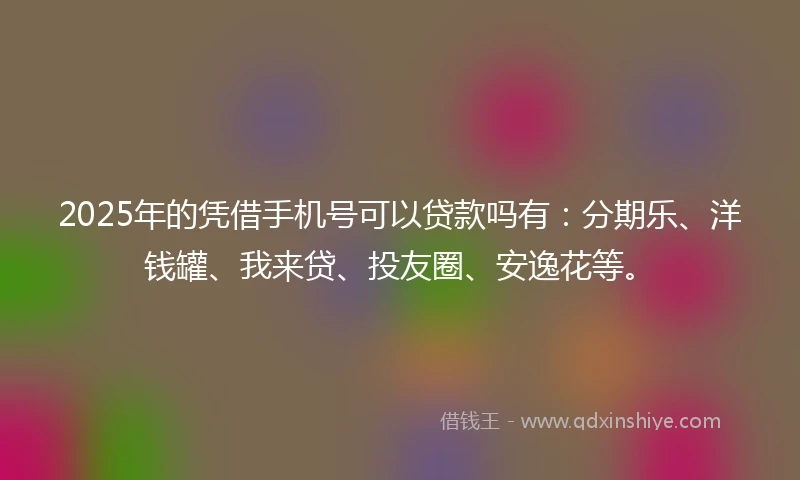 2025年的凭借手机号可以贷款吗有：分期乐、洋钱罐、我来贷、投友圈、安逸花等。