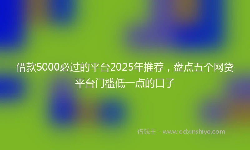 借款5000必过的平台2025年推荐，盘点五个网贷平台门槛低一点的口子