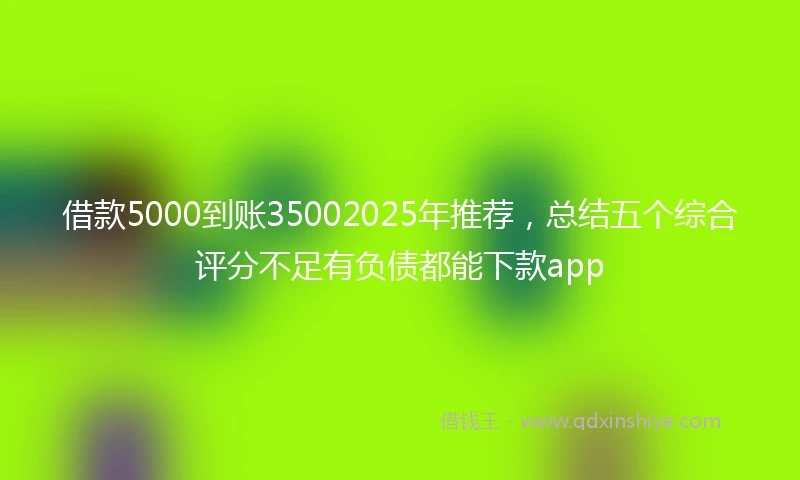 借款5000到账35002025年推荐,总结五个综合评分不足有负债都能下款app