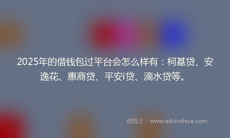 2025年的借钱包过平台会怎么样有：柯基贷、安逸花、惠商贷、平安i贷、滴水贷等。